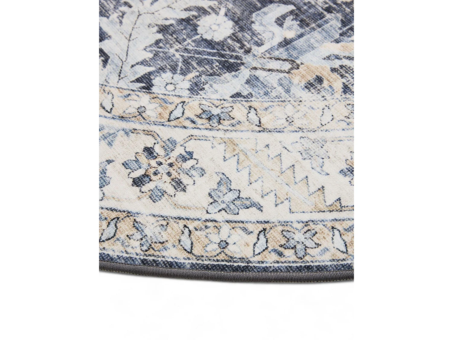 Tapis lavable George Bleu ø 160 cm rond