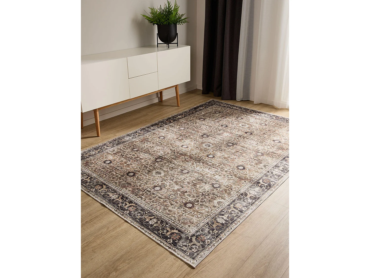 Tapis lavable George Anthracite/Taupe 240x340 cm
