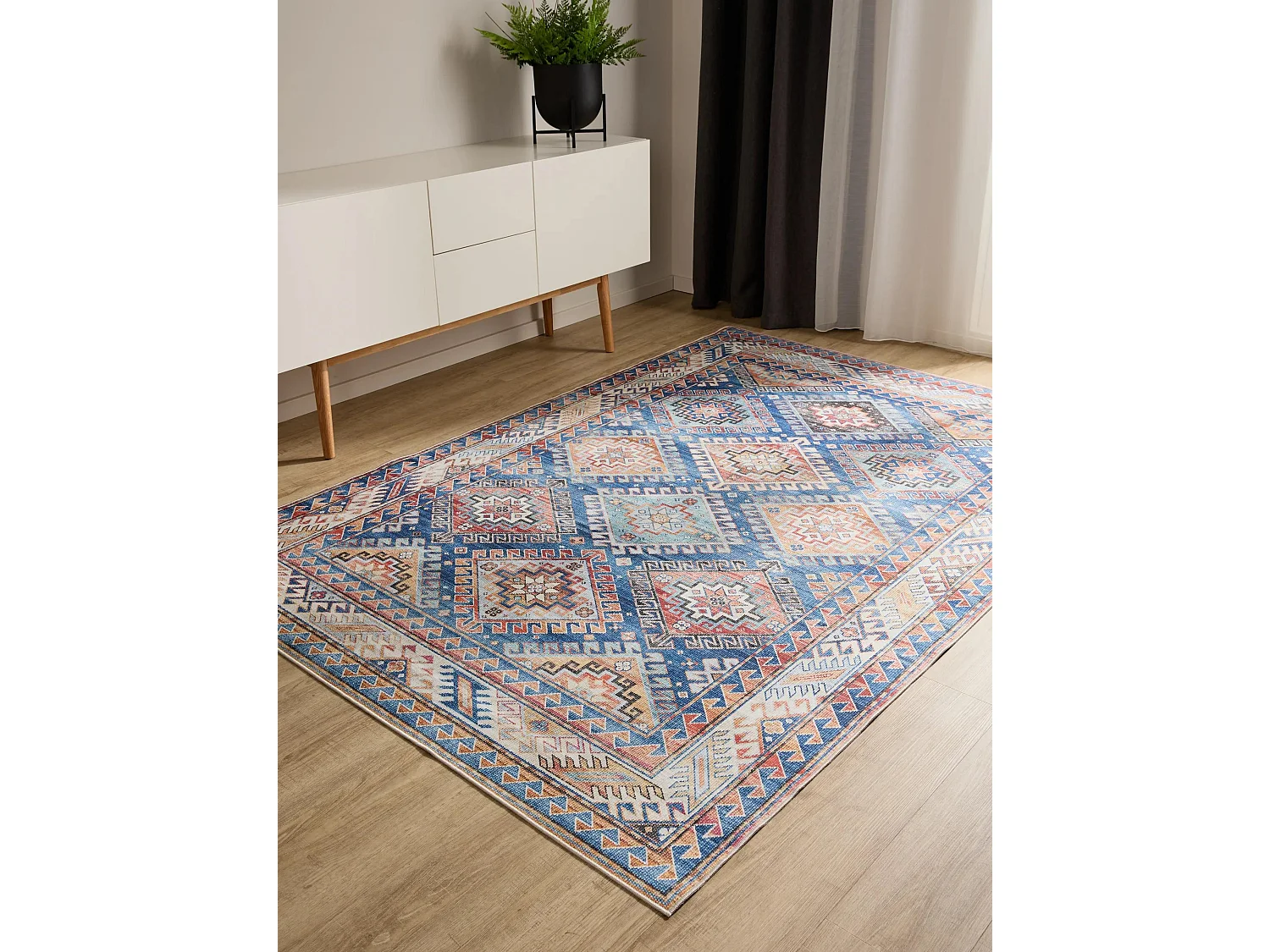 Tapis lavable George Bleu 140x200 cm