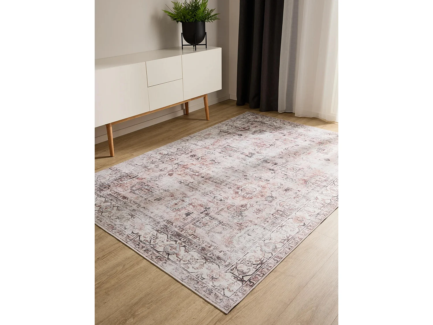 Tapis lavable George Crème/Taupe 300x400 cm