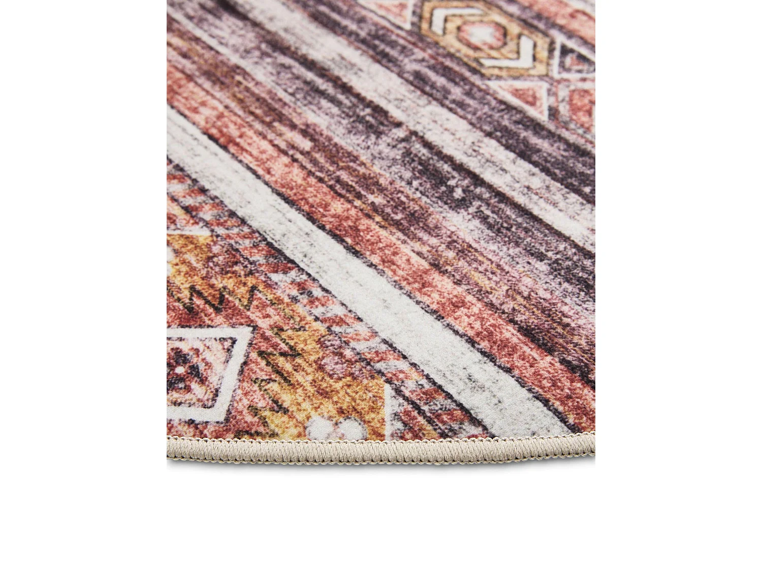 Tapis lavable George Multicouleur/Fuchsia ø 160 cm rond