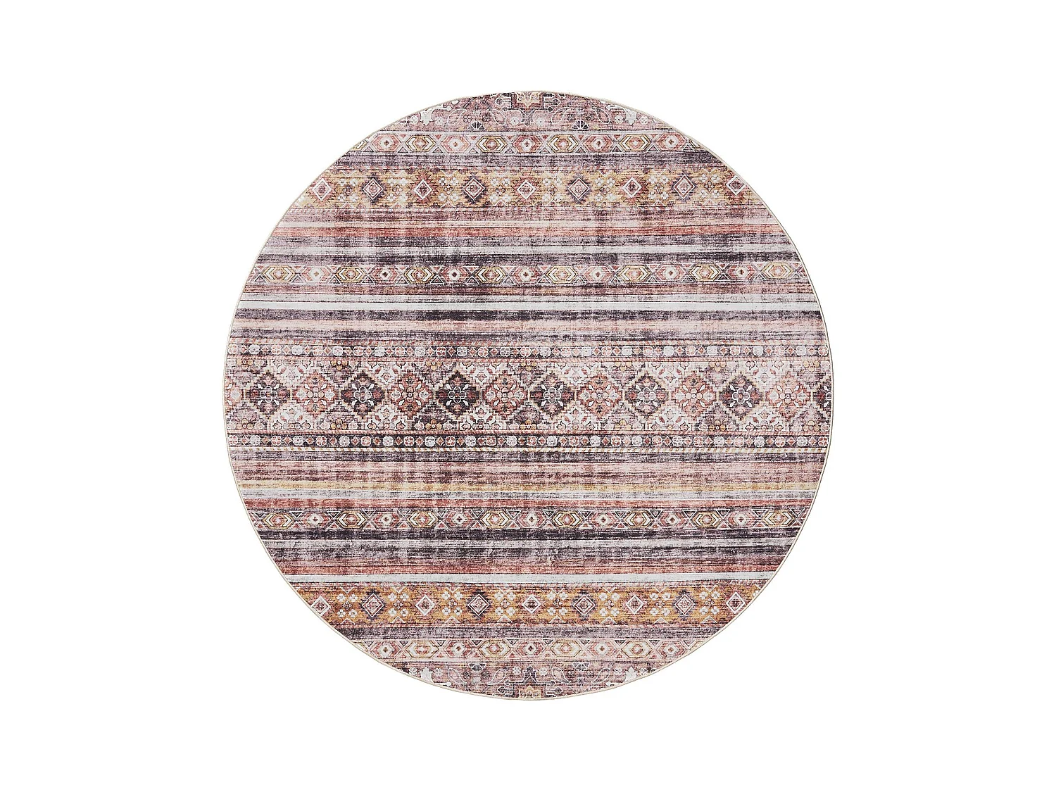 Tapis lavable George Multicouleur/Fuchsia ø 160 cm rond