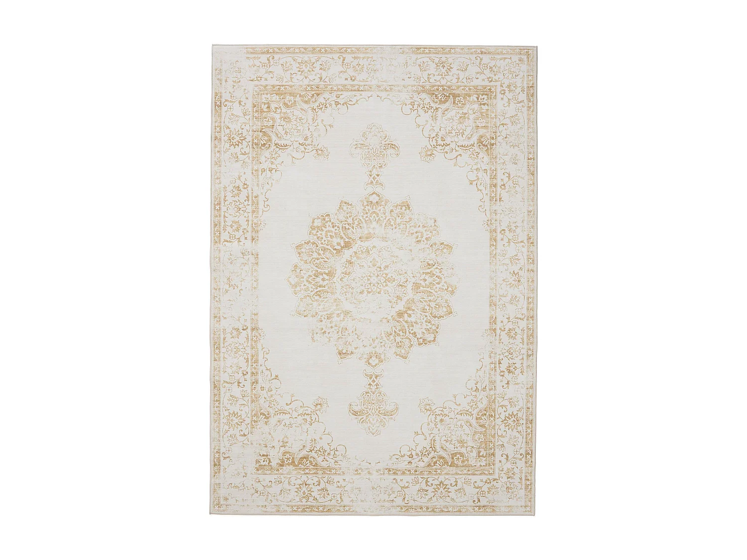 Tapis lavable George Crème/Jaune 300x400 cm