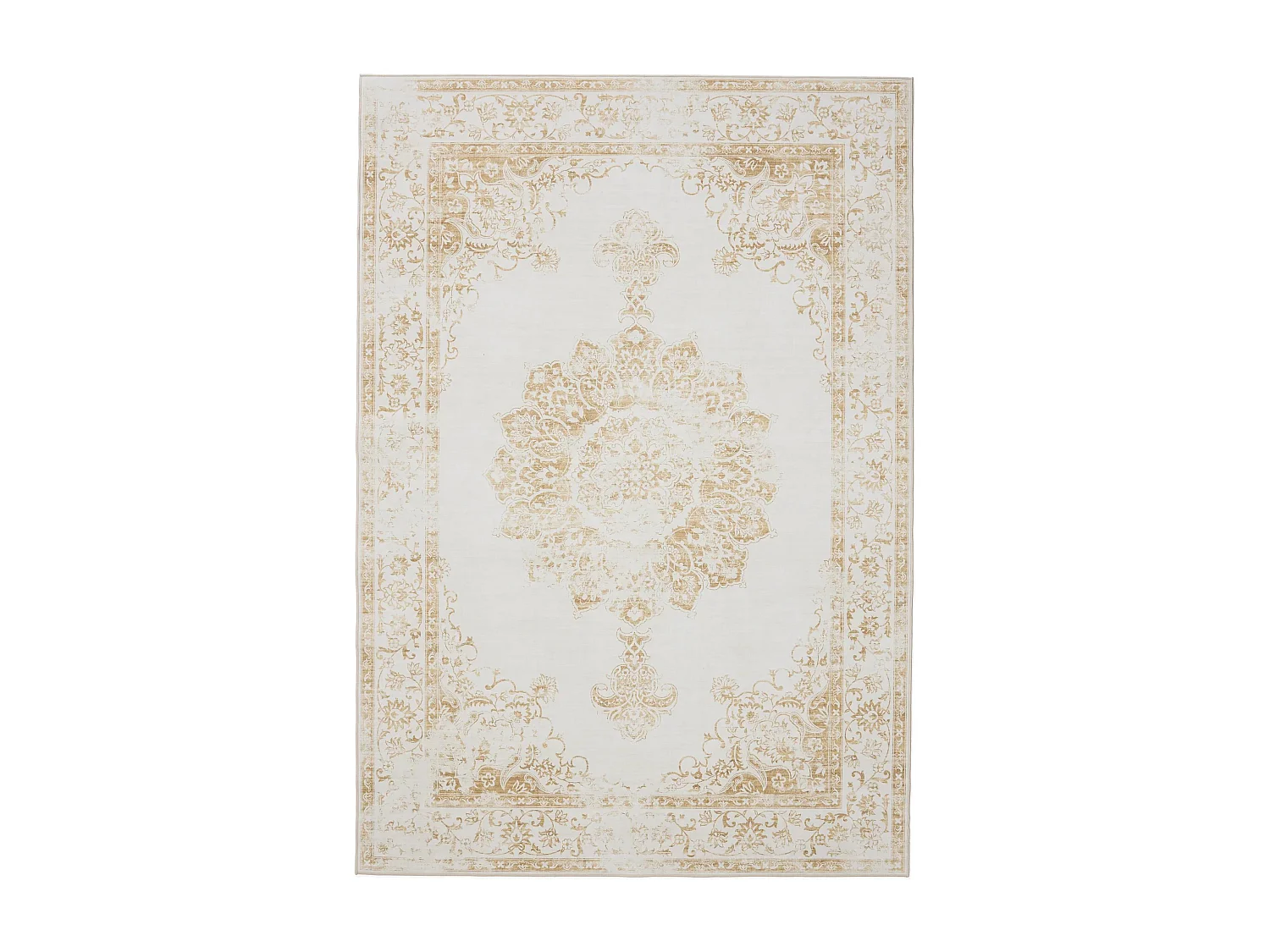Tapis lavable George Crème/Jaune 300x400 cm