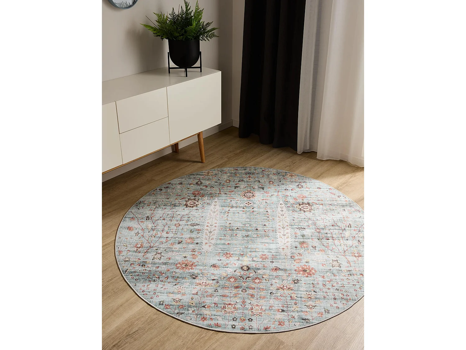 Tapis lavable George Turquoise ø 160 cm rond
