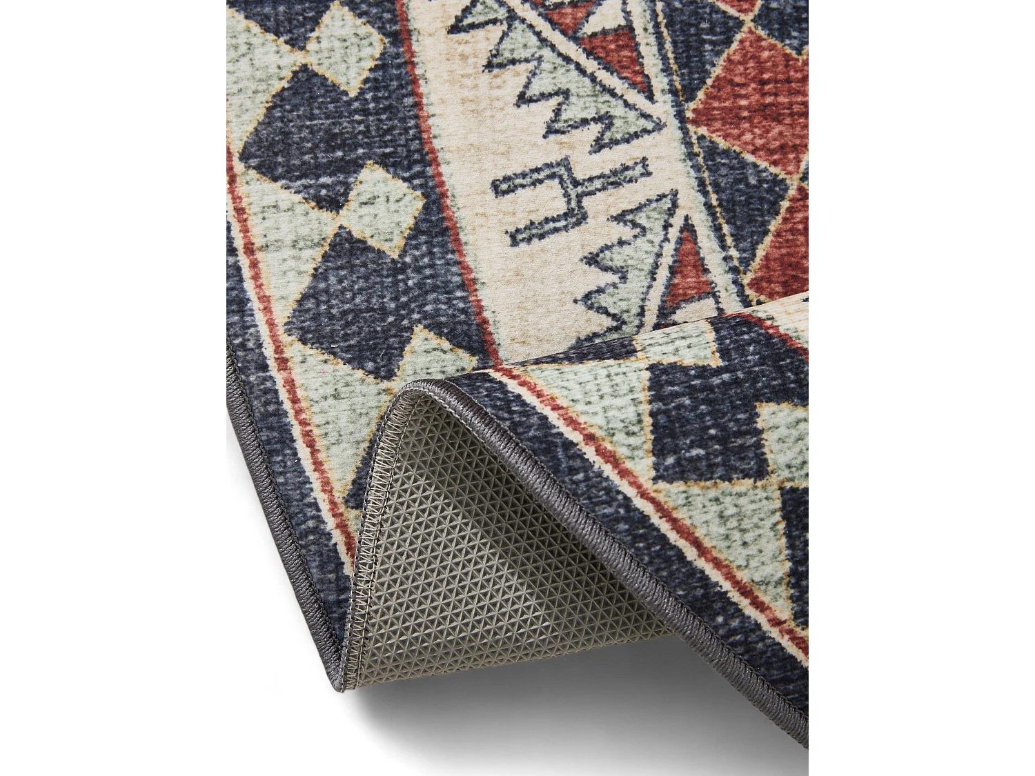 Tapis lavable George Multicouleur/Bleu ø 120 cm rond