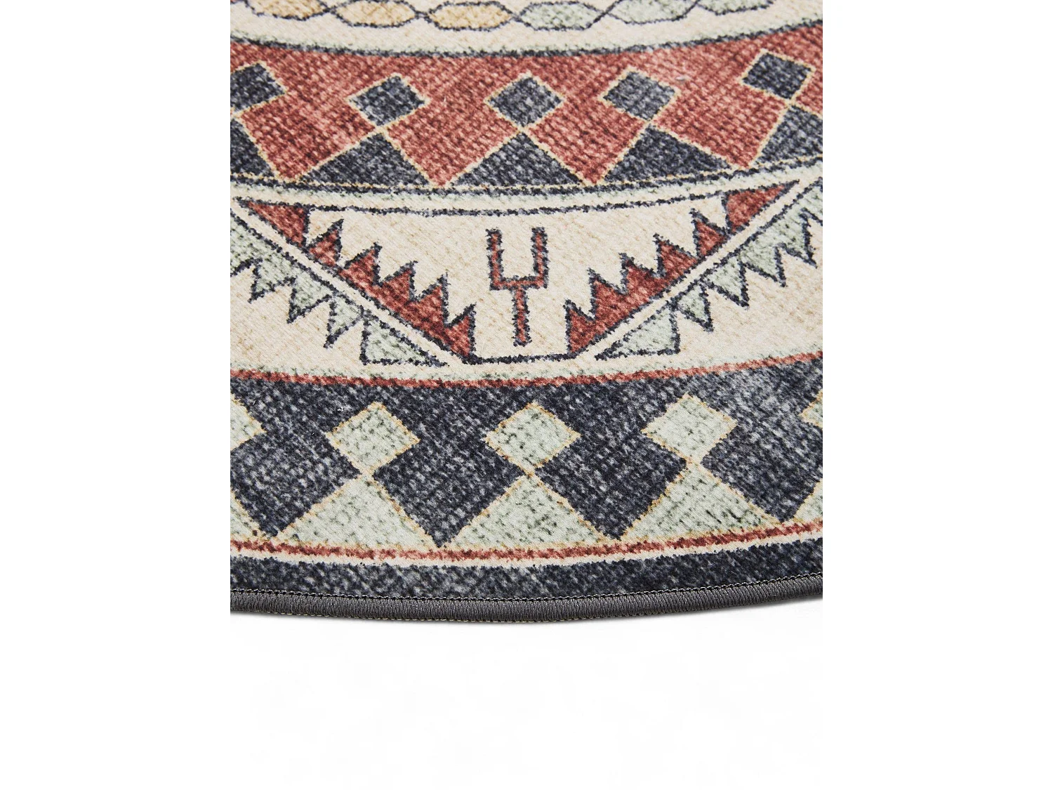 Tapis lavable George Multicouleur/Bleu ø 120 cm rond