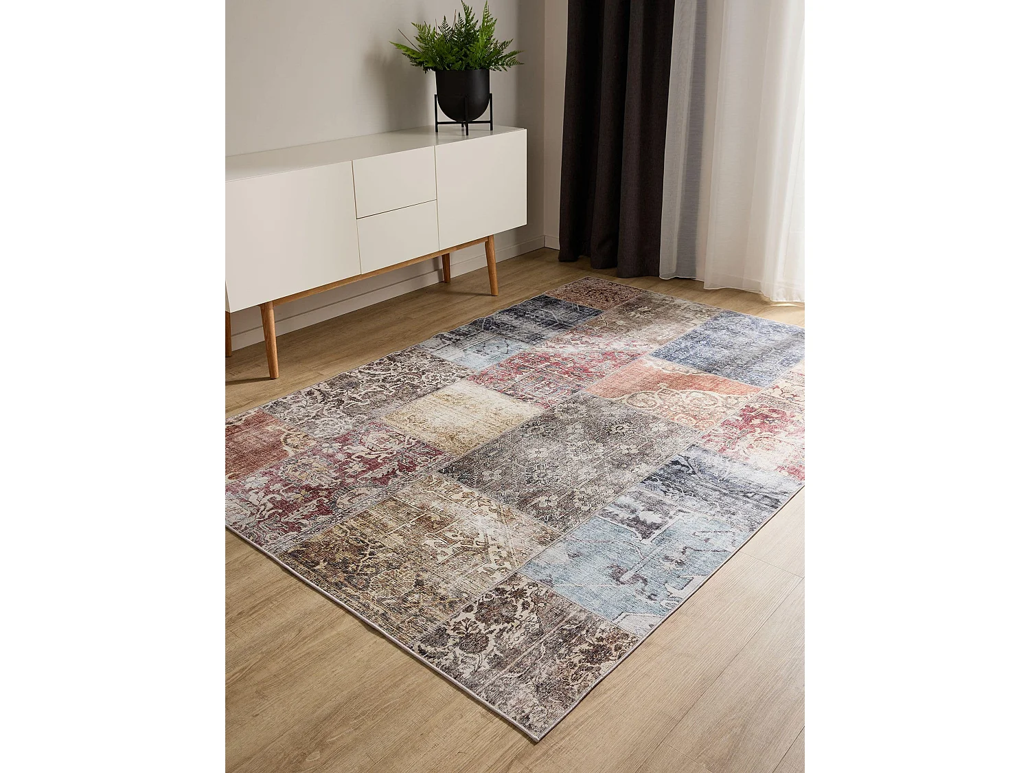Tapis lavable George Multicouleur/Marron 140x200 cm
