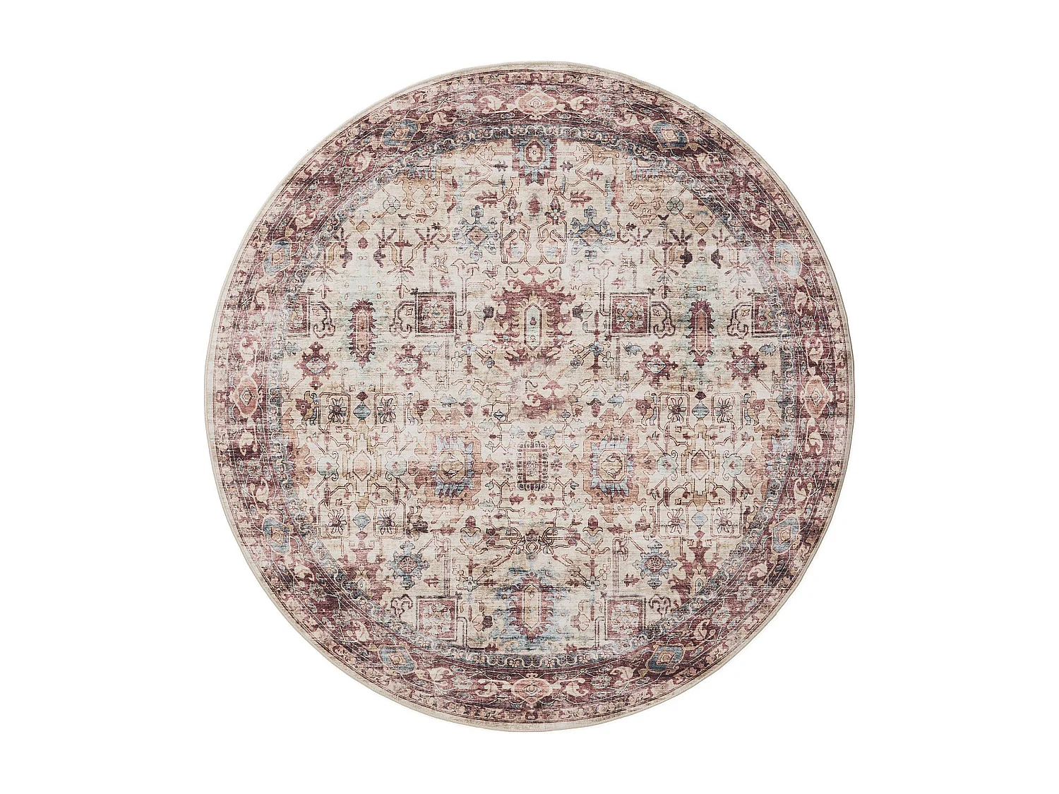 Tapis lavable George Multicouleur/Fuchsia ø 120 cm rond