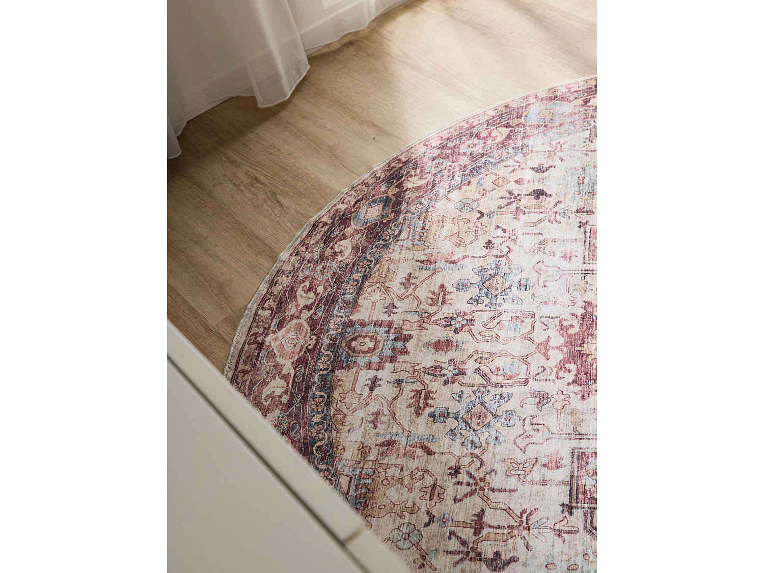 Tapis lavable George Multicouleur/Fuchsia ø 120 cm rond