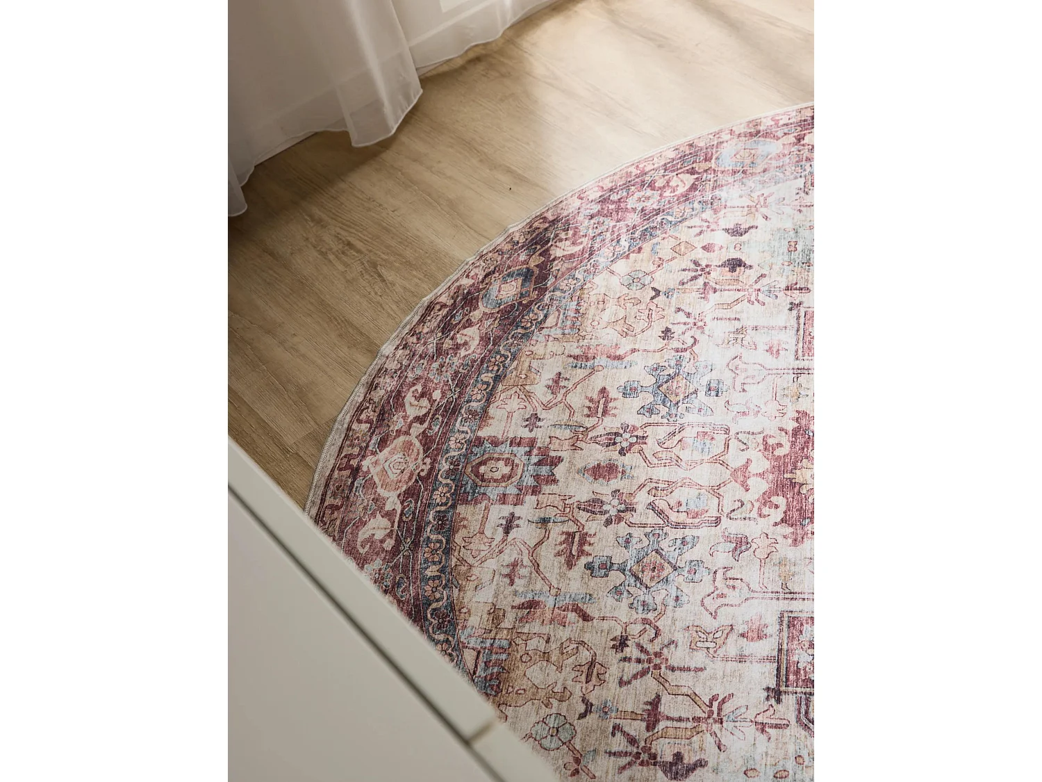 Tapis lavable George Multicouleur/Fuchsia ø 120 cm rond