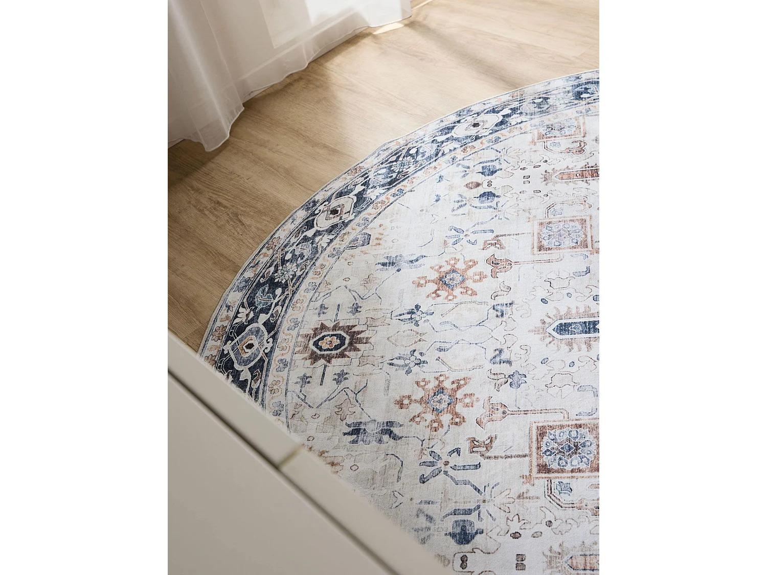 Tapis lavable George Crème/Gris ø 160 cm rond
