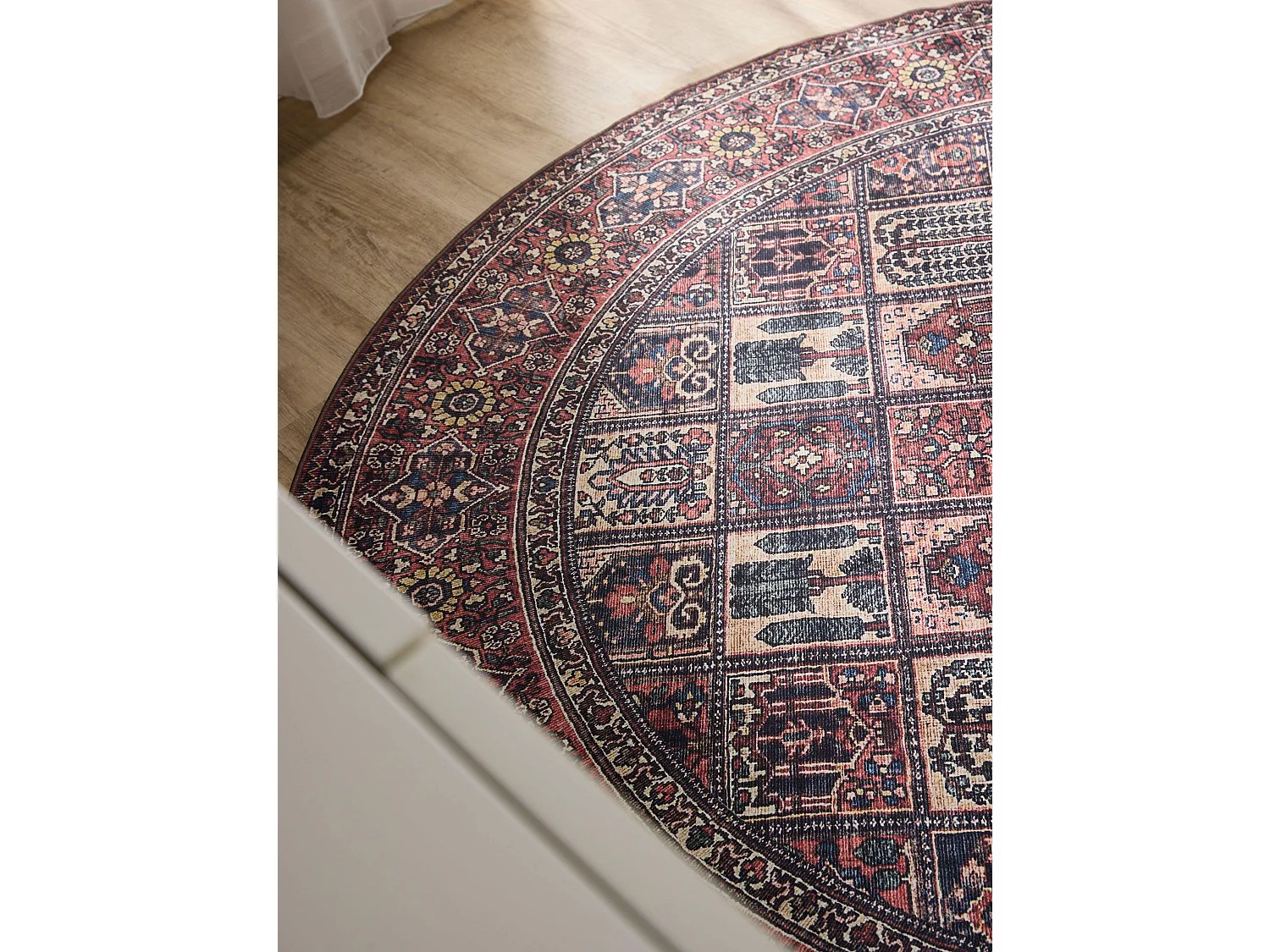 Tapis lavable George Multicouleur/Rouge ø 160 cm rond