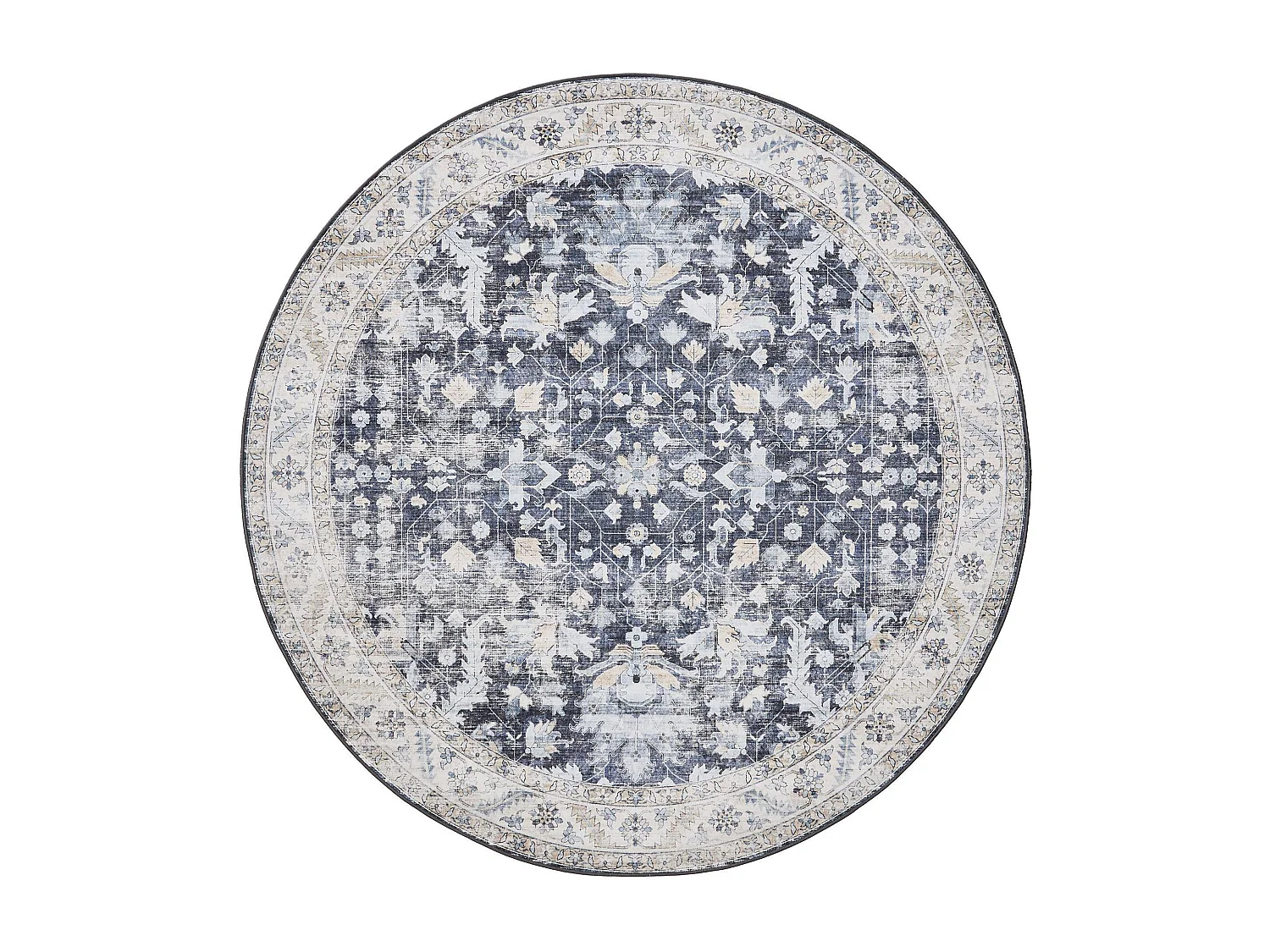 Tapis lavable George Bleu ø 120 cm rond