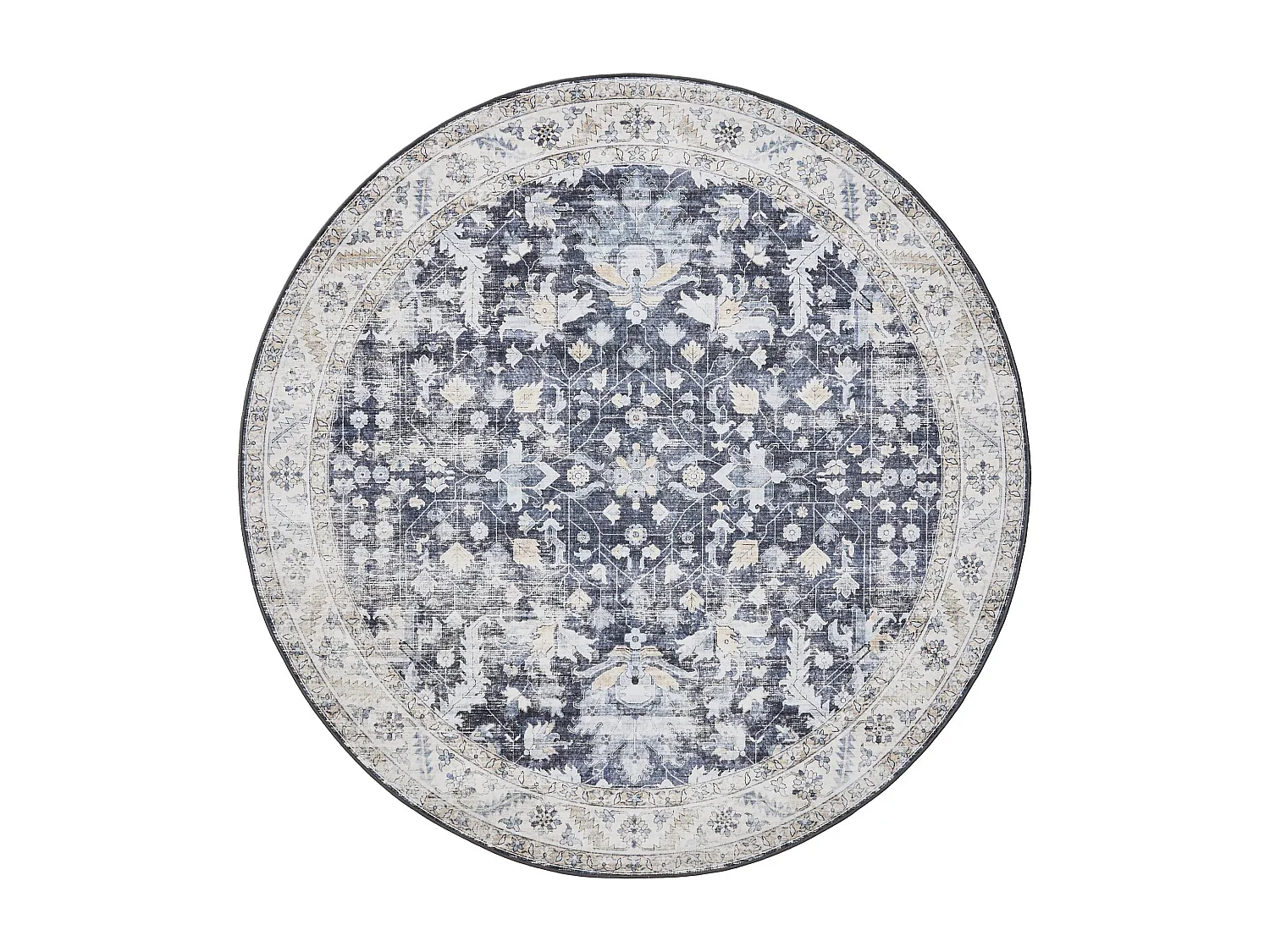 Tapis lavable George Bleu ø 120 cm rond