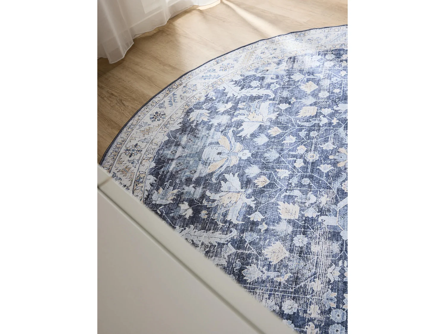 Tapis lavable George Bleu ø 120 cm rond
