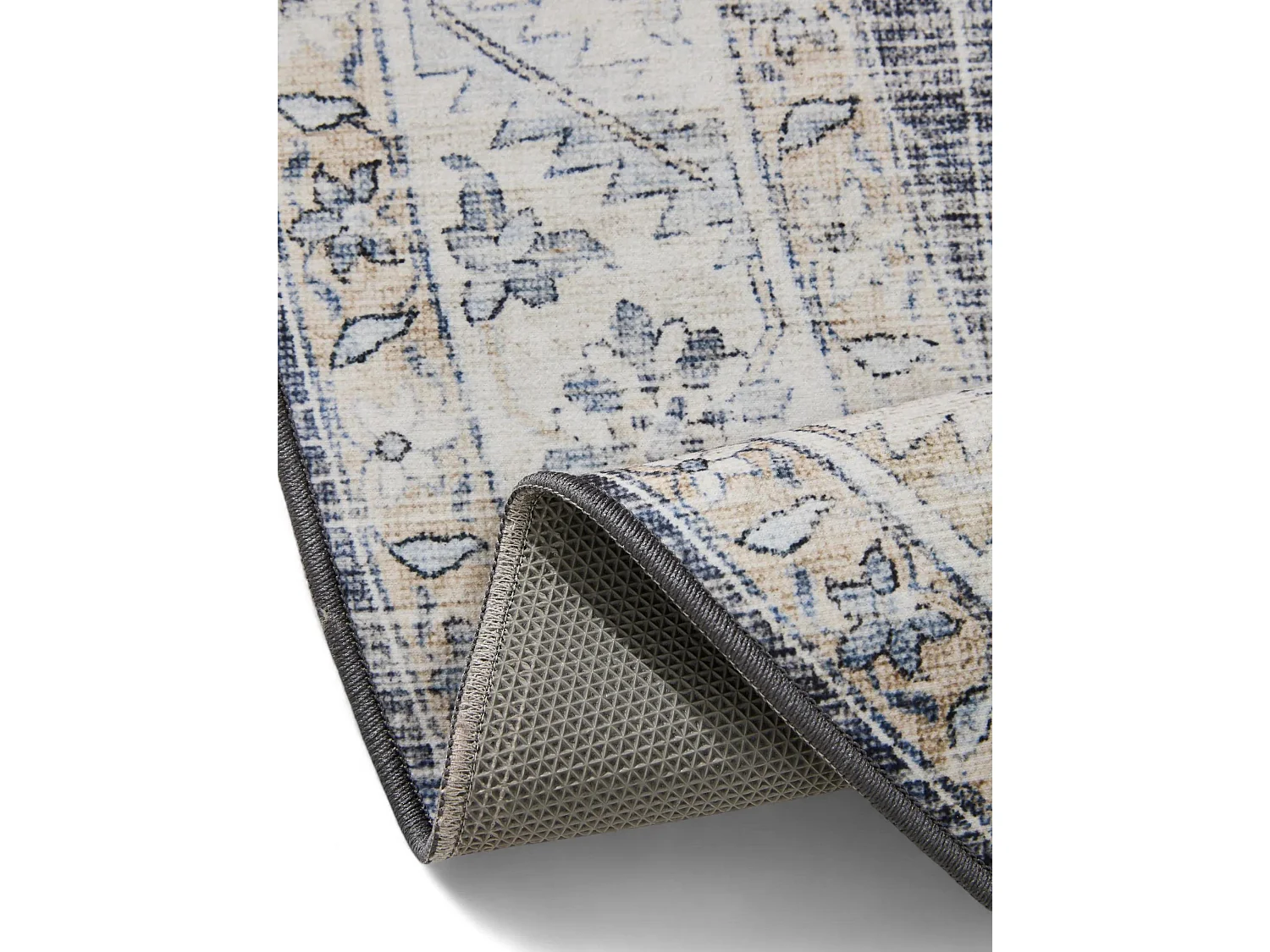 Tapis lavable George Bleu ø 120 cm rond