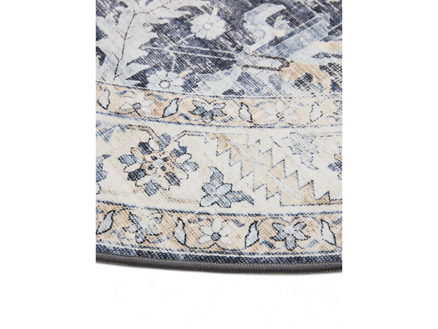 Tapis lavable George Bleu ø 120 cm rond