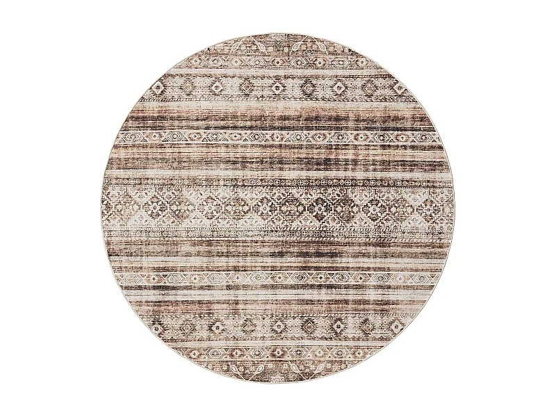 Tapis lavable George Marron ø 120 cm rond