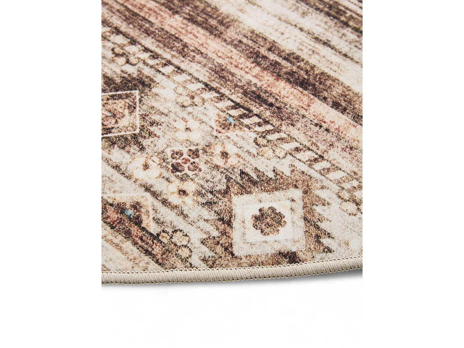 Tapis lavable George Marron ø 120 cm rond