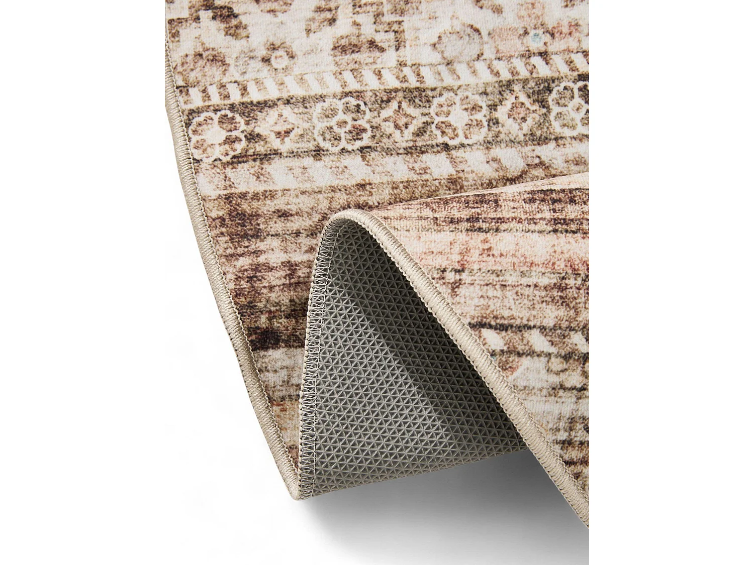 Tapis lavable George Marron ø 120 cm rond