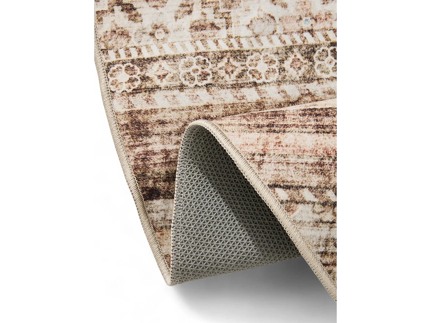 Tapis lavable George Marron ø 120 cm rond