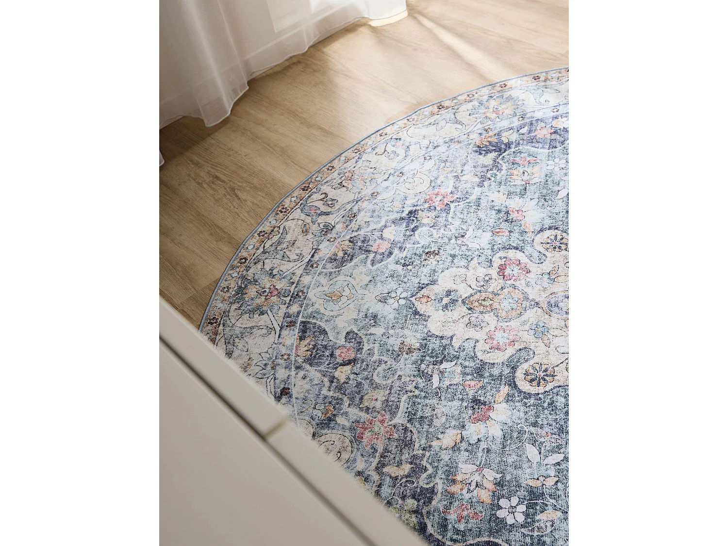 Tapis lavable George Bleu ø 160 cm rond
