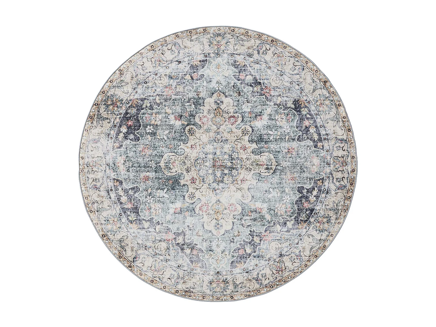 Tapis lavable George Bleu ø 160 cm rond