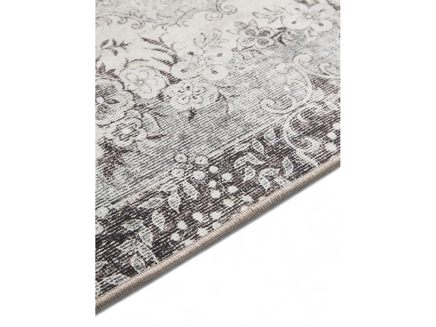 Tapis lavable George Noir/Gris 80x150 cm