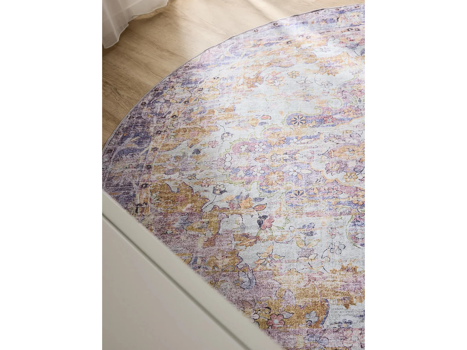 Tapis lavable George Multicouleur/Mauve ø 120 cm rond