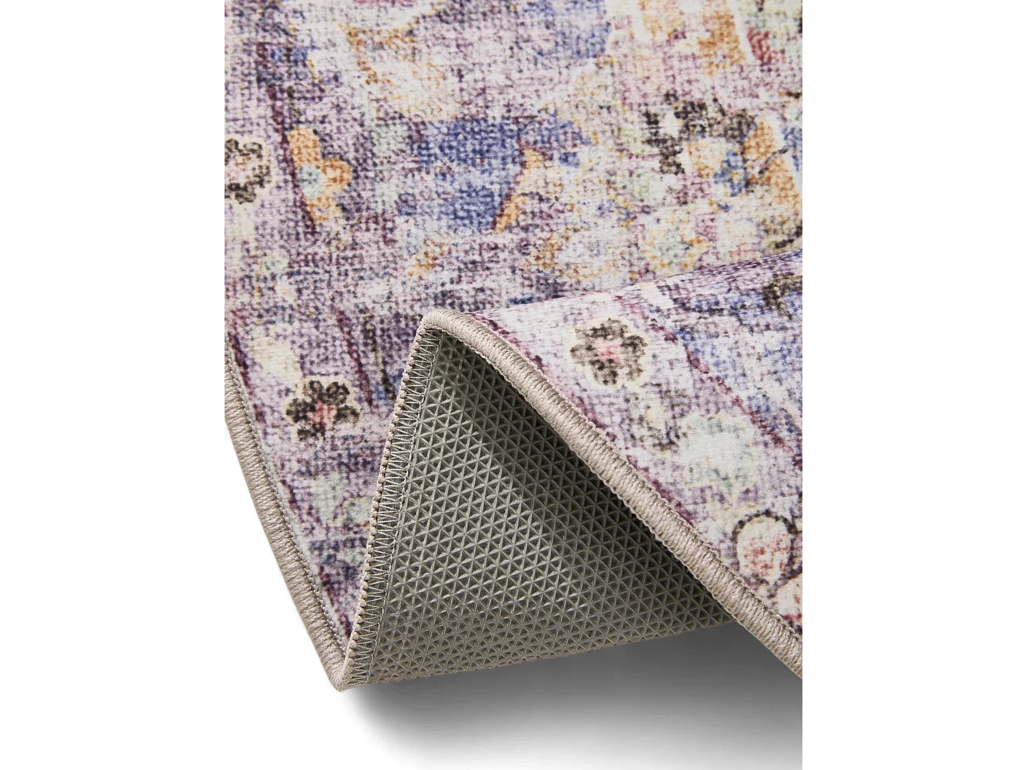 Tapis lavable George Multicouleur/Mauve ø 120 cm rond