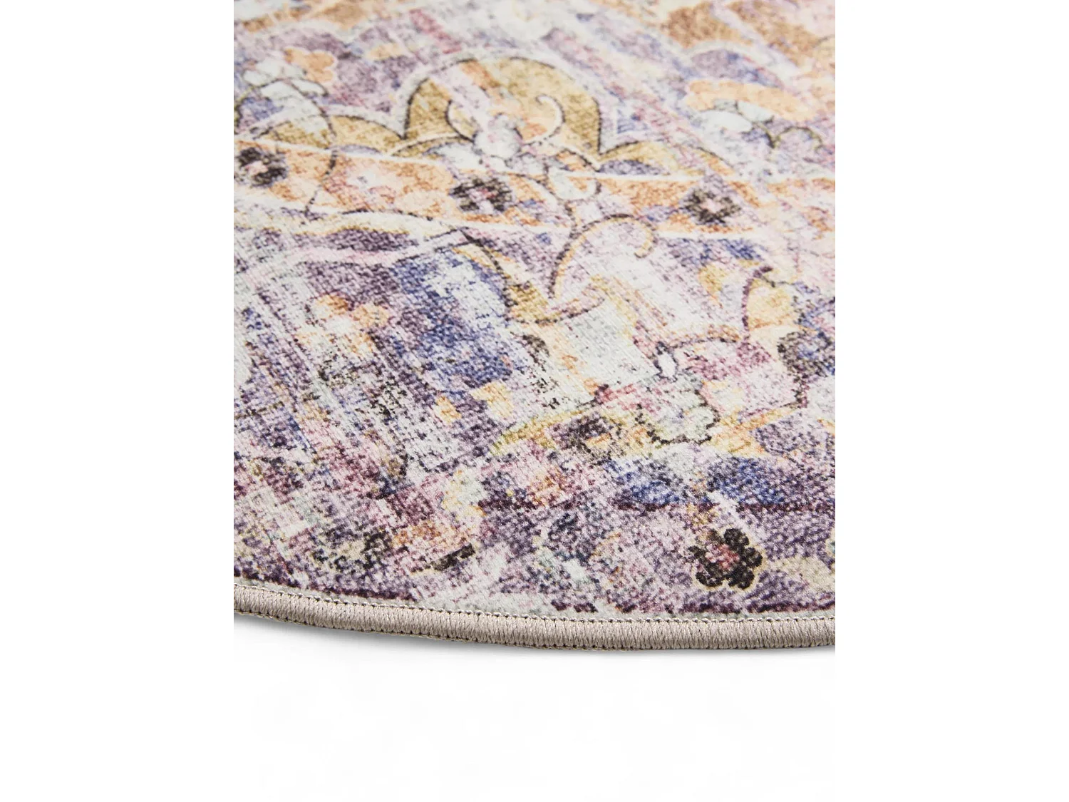 Tapis lavable George Multicouleur/Mauve ø 120 cm rond
