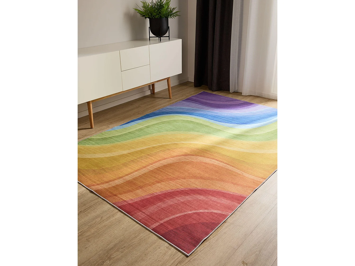 Tapis lavable George Multicouleur/Mauve 80x150 cm