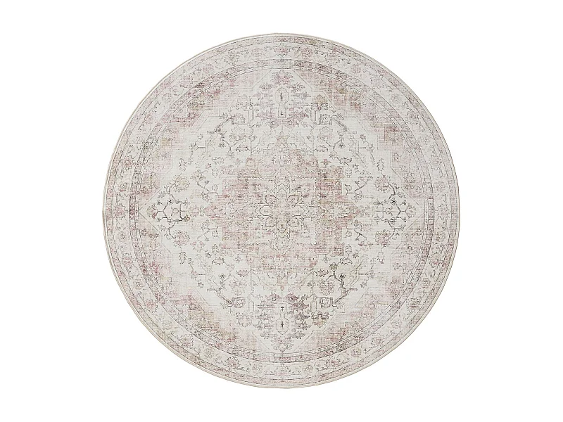 Tapis lavable George Rose/Beige ø 120 cm rond