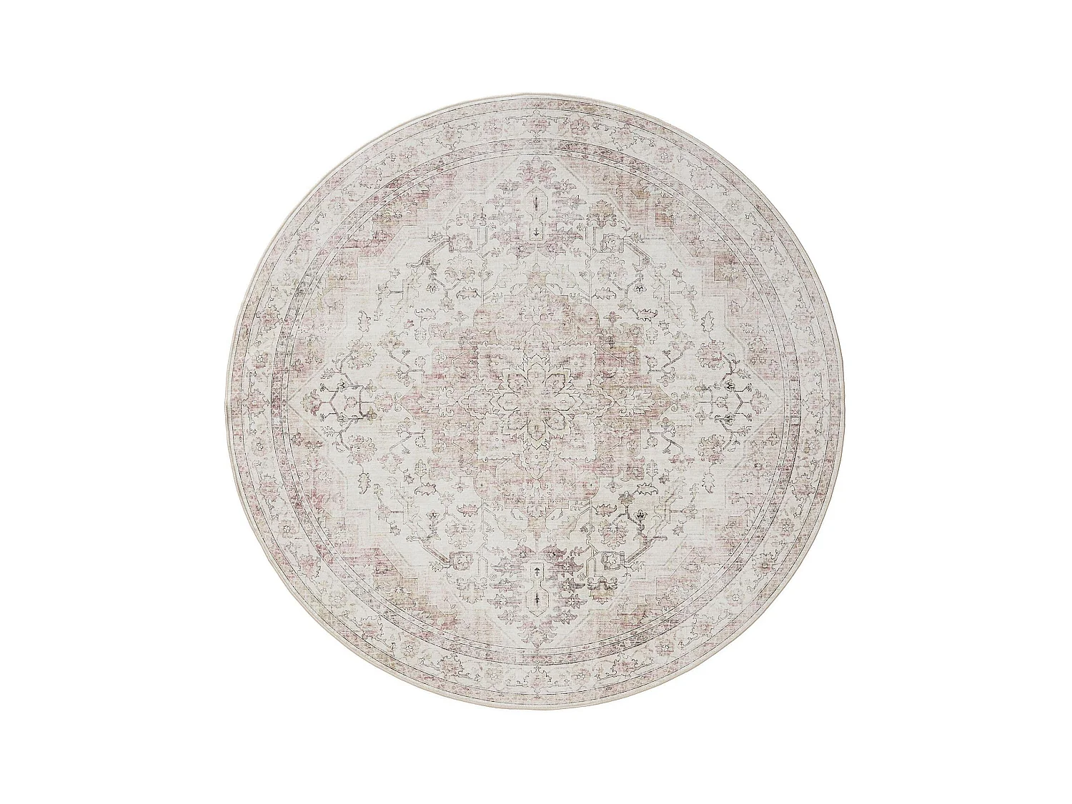Tapis lavable George Rose/Beige ø 120 cm rond