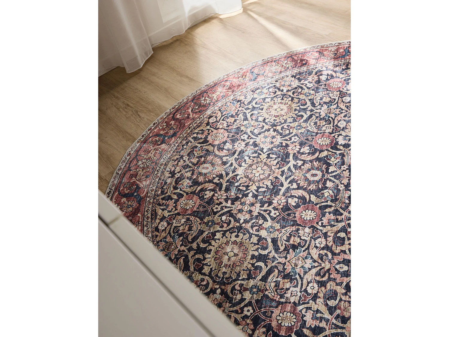 Tapis lavable George Multicouleur/Rouge ø 160 cm rond