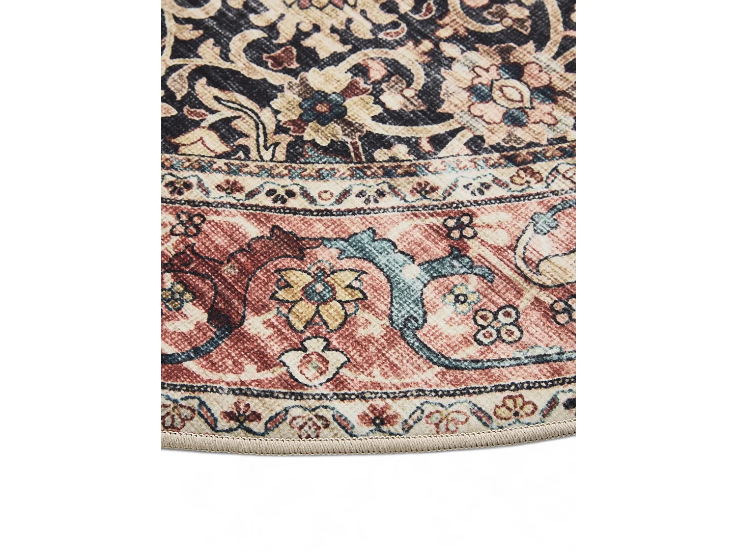 Tapis lavable George Multicouleur/Rouge ø 160 cm rond