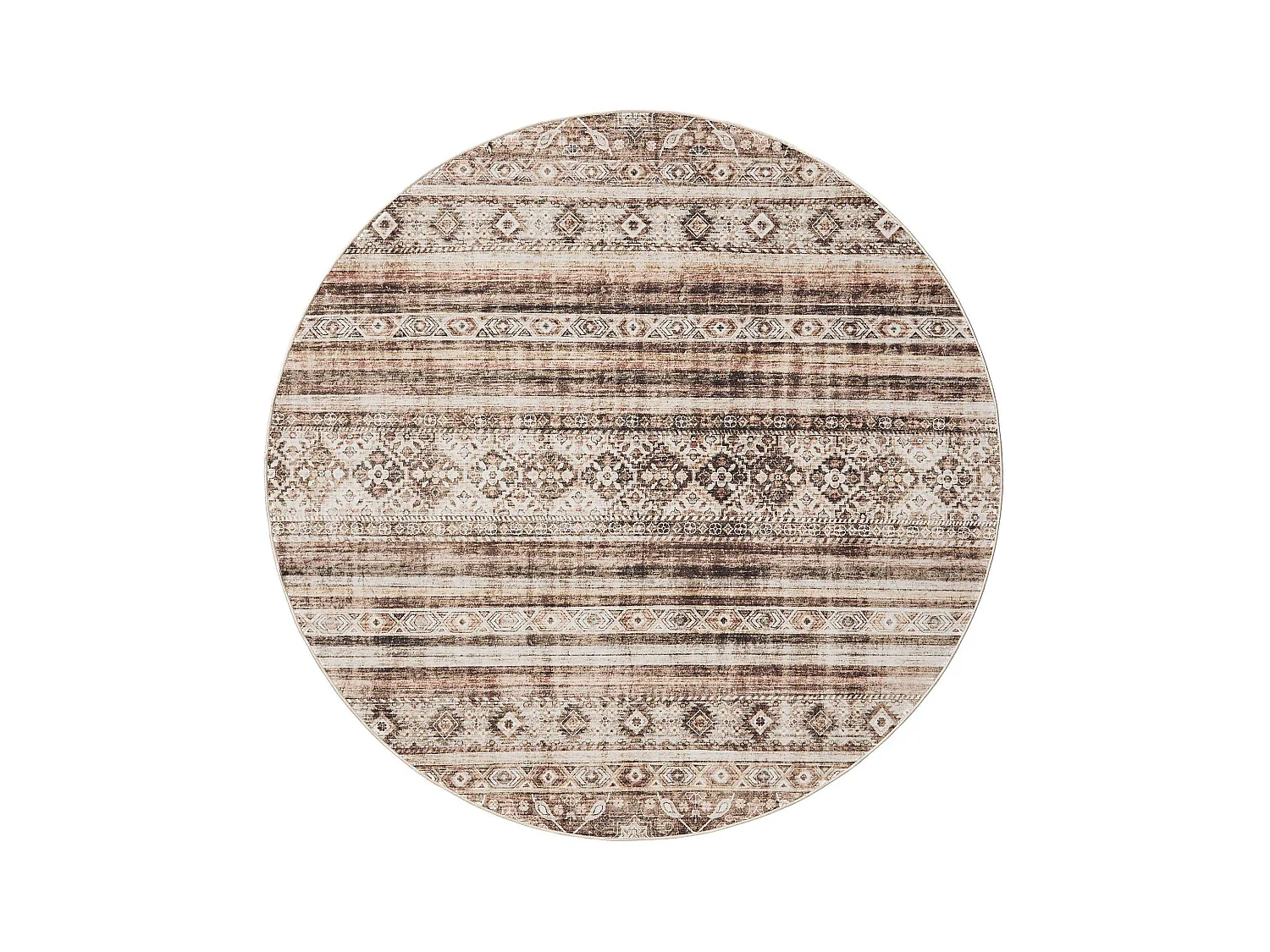 Tapis lavable George Marron ø 160 cm rond