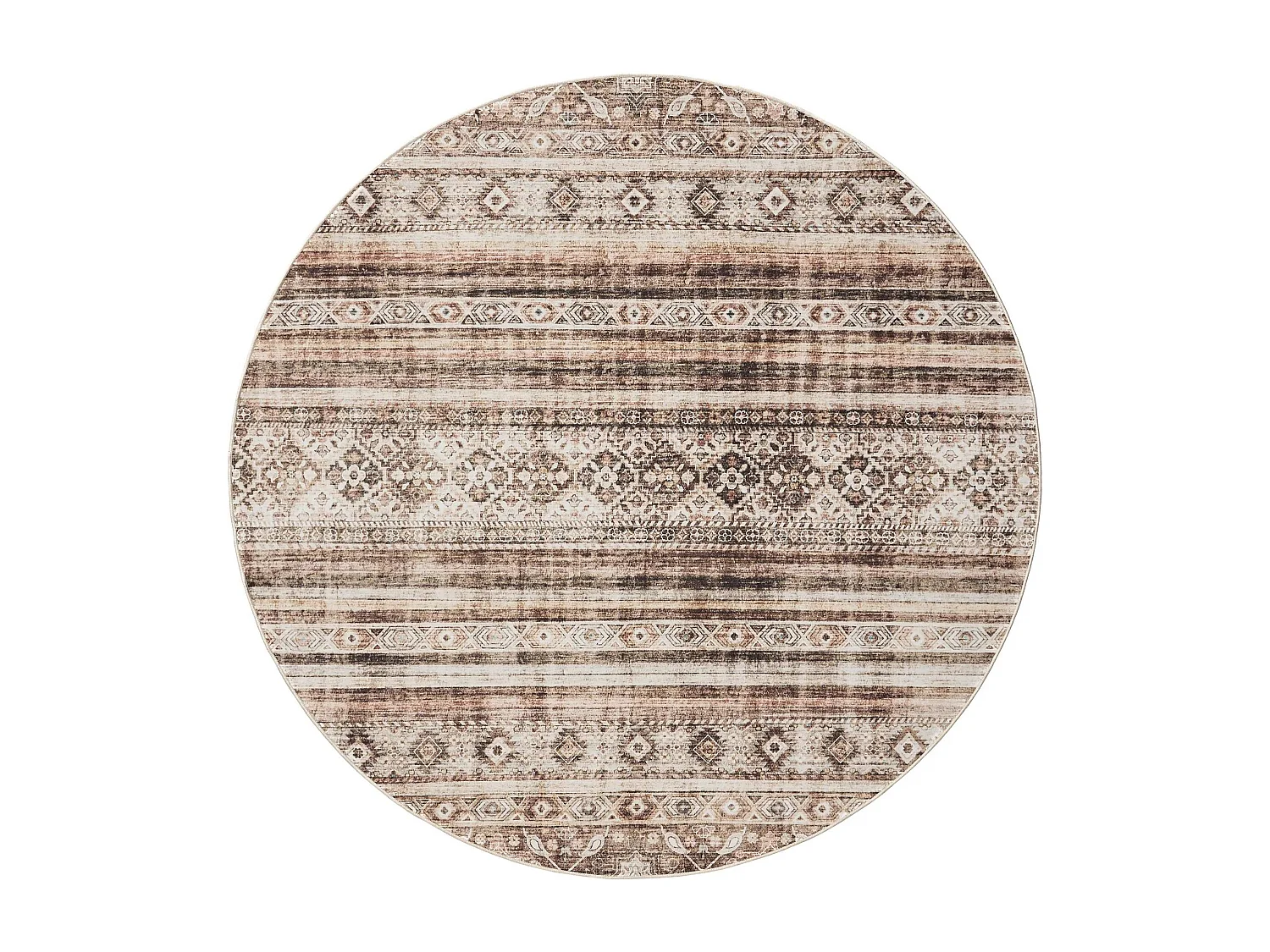 Tapis lavable George Marron ø 160 cm rond