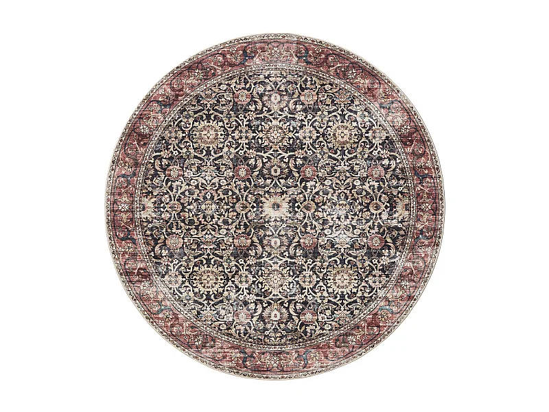 Tapis lavable George Multicouleur/Rouge ø 120 cm rond
