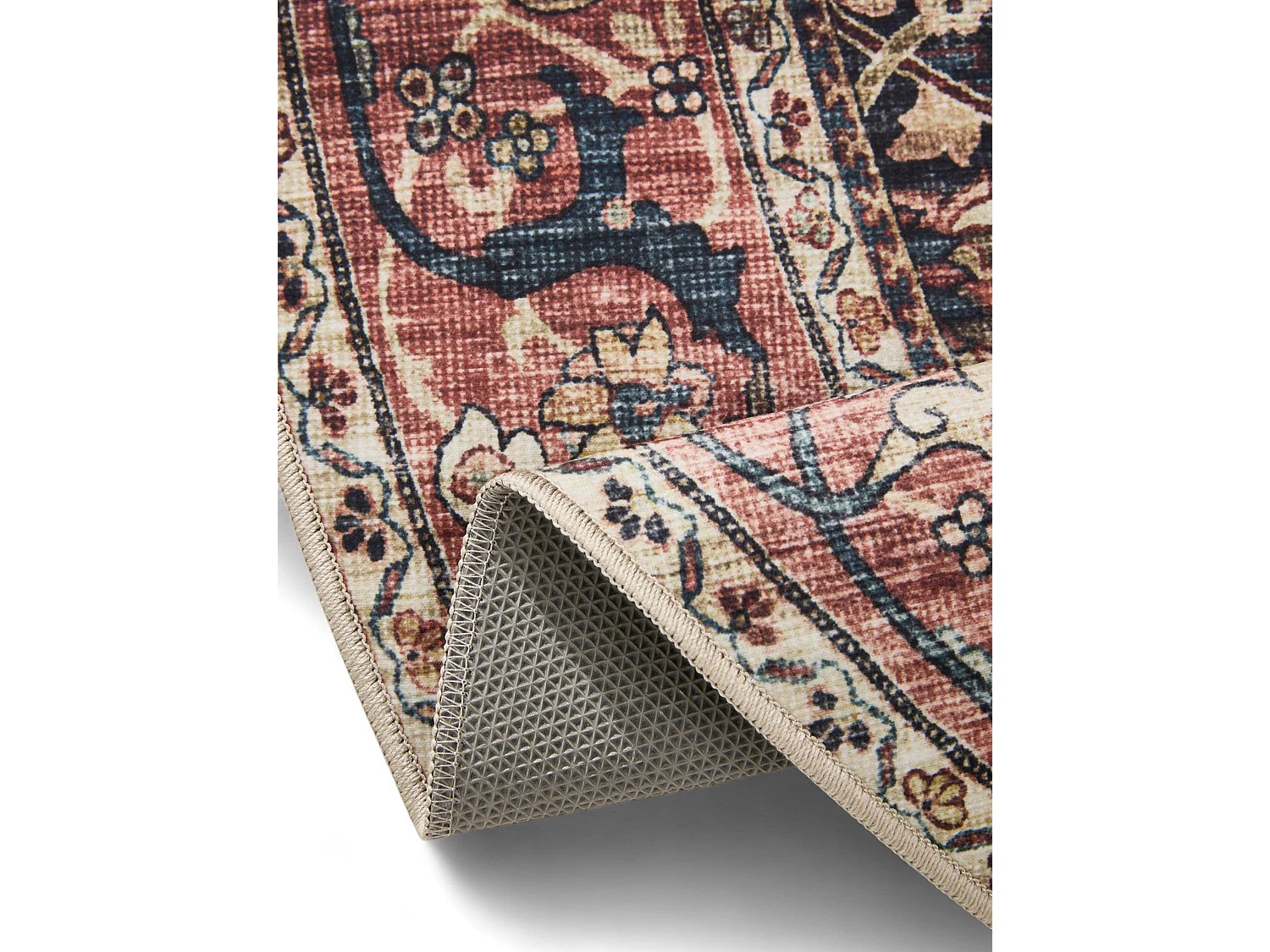 Tapis lavable George Multicouleur/Rouge ø 120 cm rond