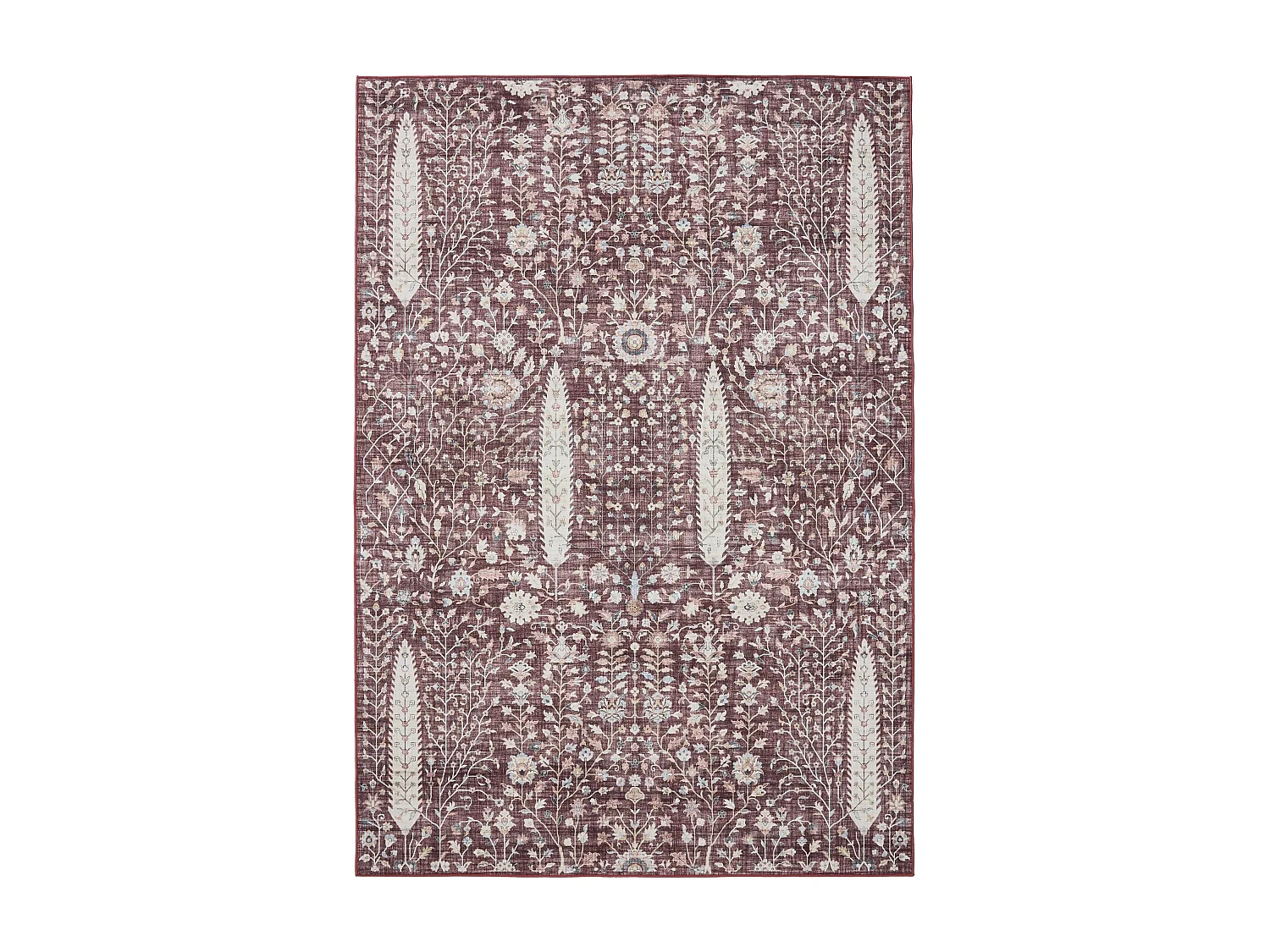 Tapis lavable George Bordeaux 300x400 cm