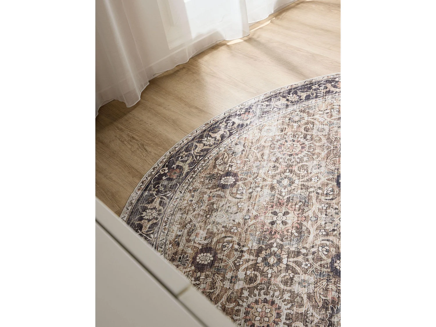 Tapis lavable George Anthracite/Taupe ø 120 cm rond
