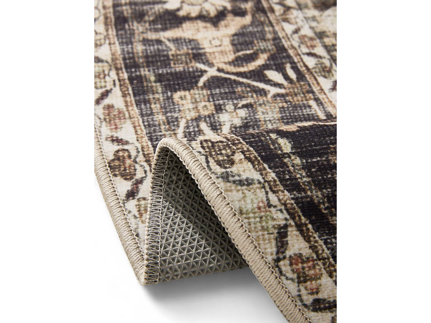 Tapis lavable George Anthracite/Taupe ø 120 cm rond