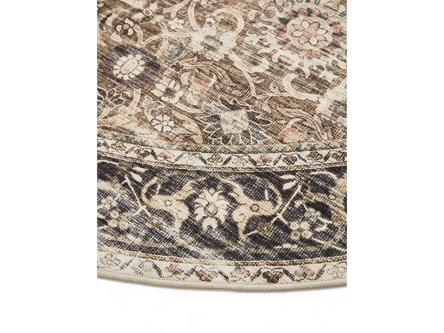 Tapis lavable George Anthracite/Taupe ø 120 cm rond