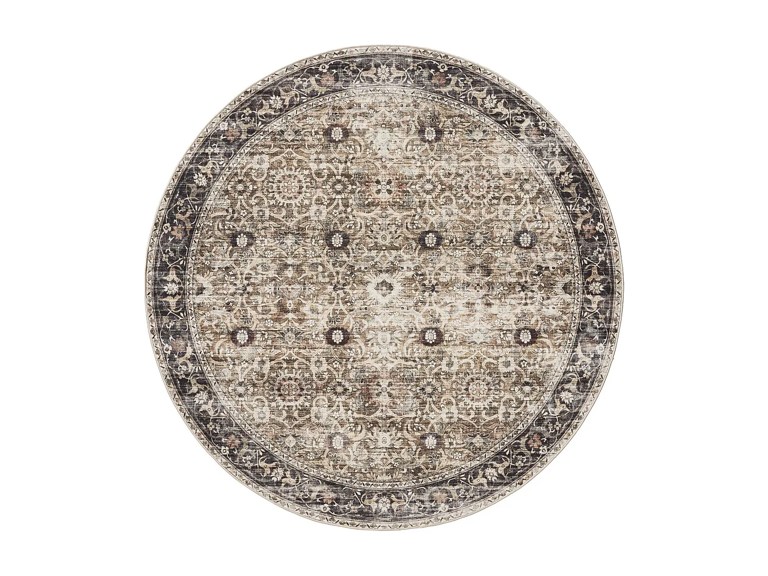Tapis lavable George Anthracite/Taupe ø 120 cm rond
