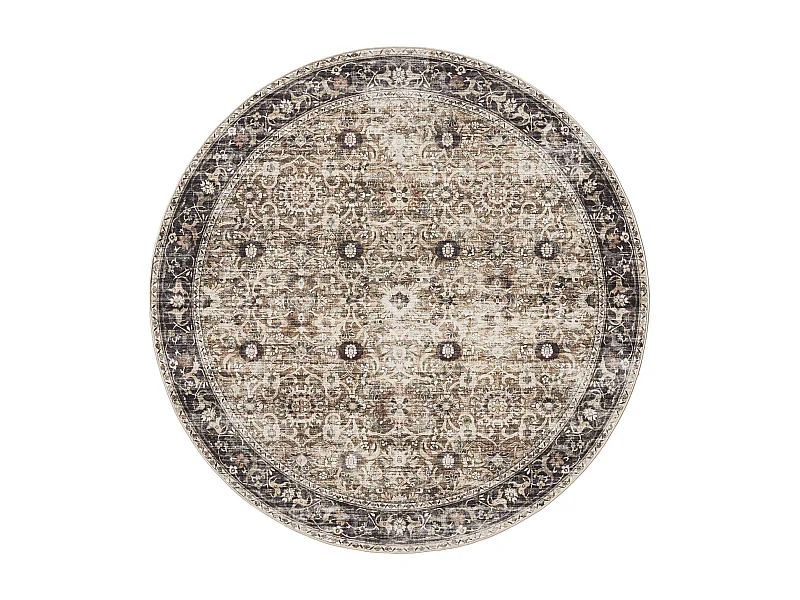 Tapis lavable George Anthracite/Taupe ø 120 cm rond