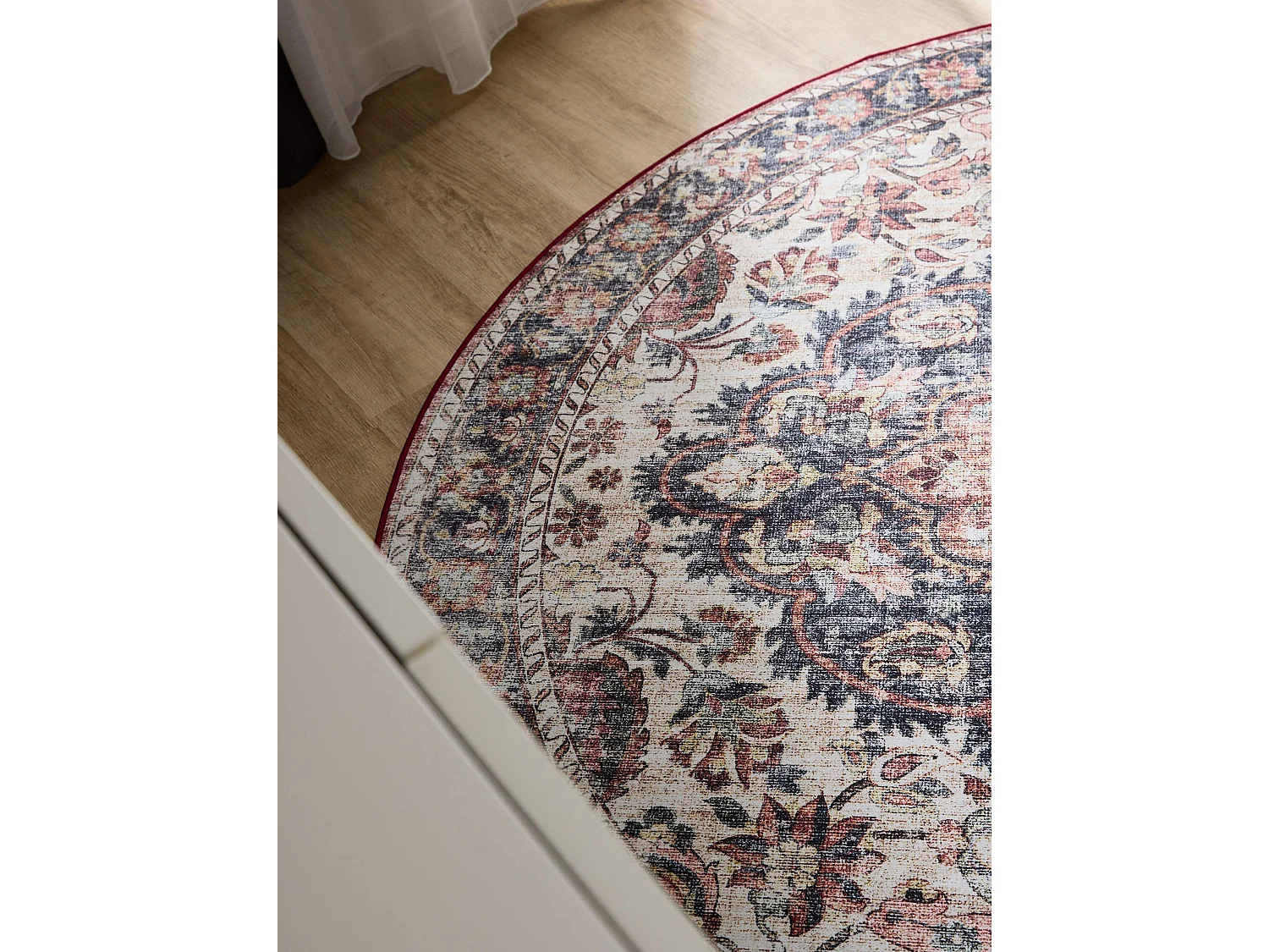 Tapis lavable George Multicouleur/Rouge ø 160 cm rond