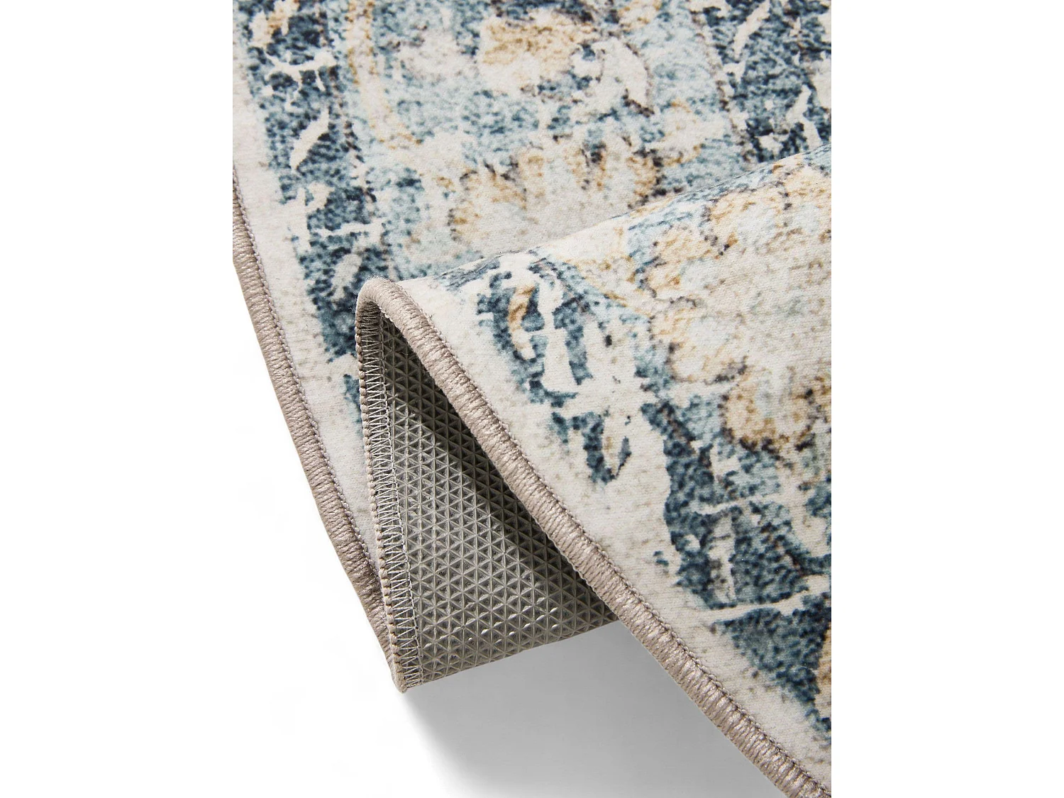 Tapis lavable George Bleu ø 160 cm rond