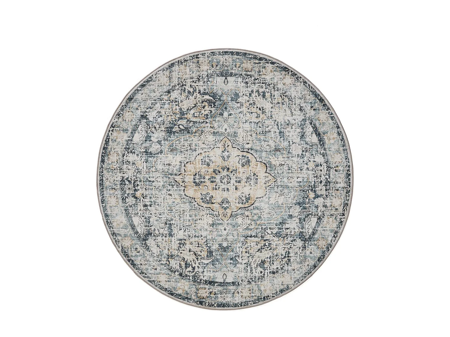 Tapis lavable George Bleu ø 160 cm rond